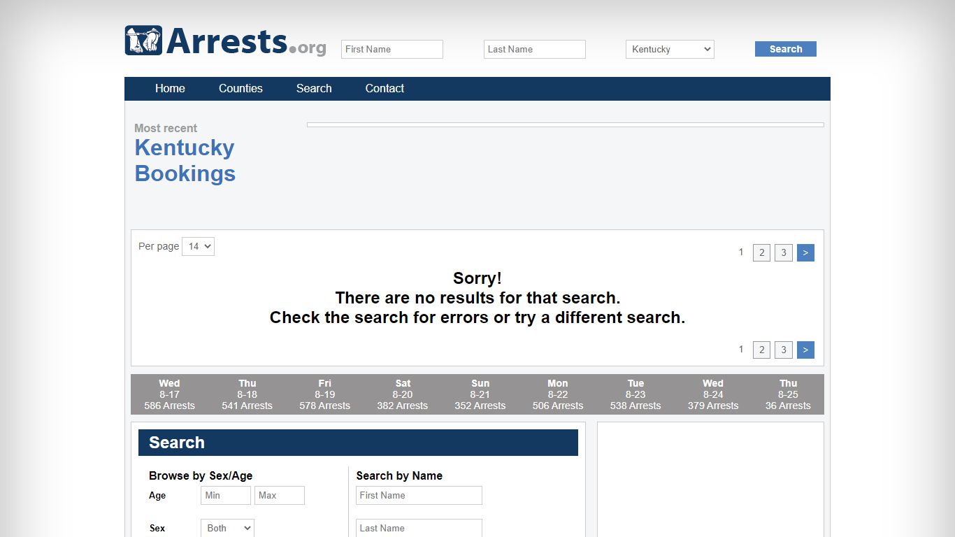 Kentucky Arrests and Inmate Search